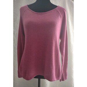 Bongo Size L Sweater Long Sleeve Pink Pullover ~ Embroidery detail ~ EUC!